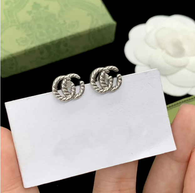 Boucles d'oreilles de créateur rétro pour femme - Boucles d'oreilles en or en forme de G de haute qualité