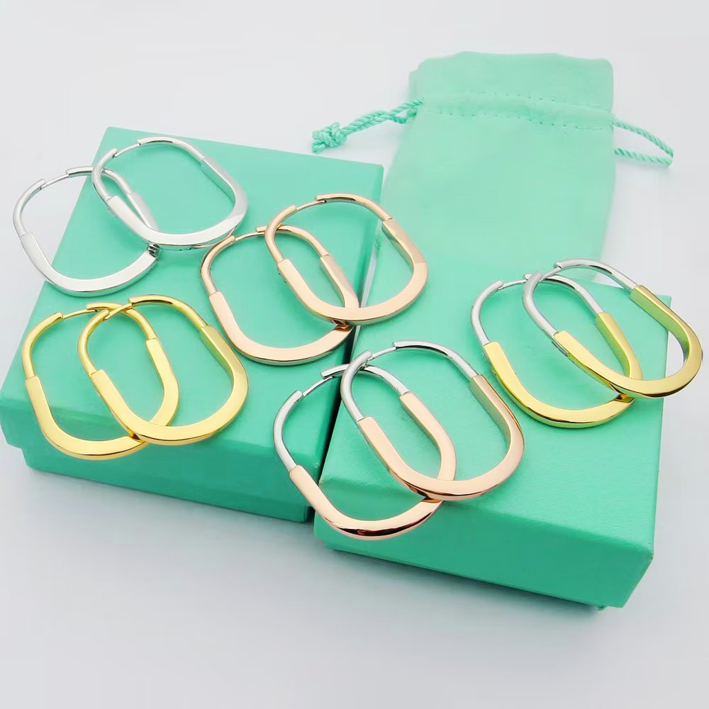 femmes boucles d'oreilles designer pour dames nouveaux styles boucles d'oreilles en forme de U cadeau bijoux de qualité supérieure dorure boucles