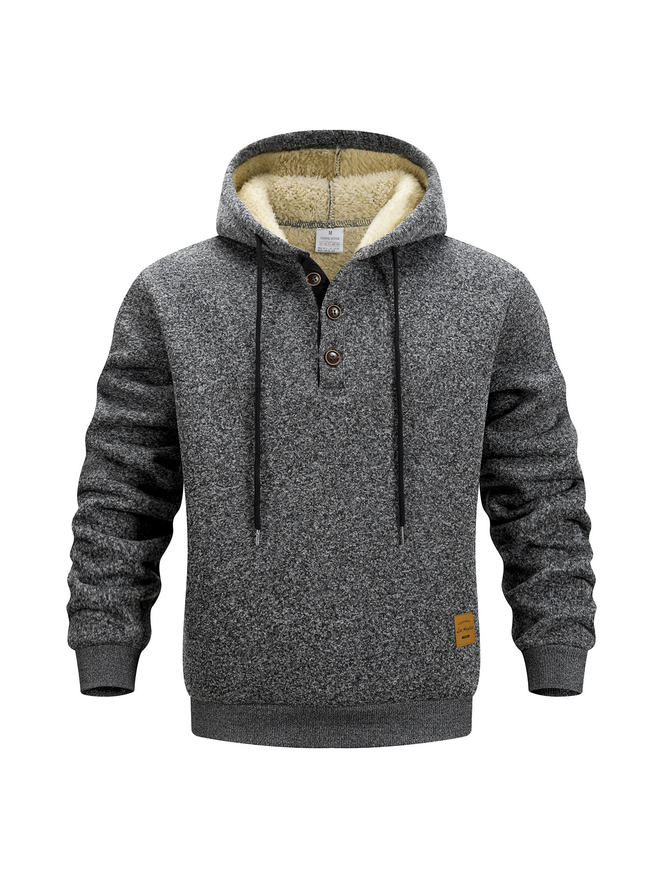 Half Mens Button Hoodie Thicken Winter Hooded Sweatshirts Retro Warm Flce Knit Sweater Outdoor Running Sports Casual Pullover 260127 L260612