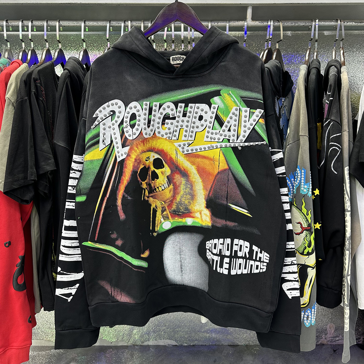 Designer hoodies fashion street y2k graphic hoodie high quality think men RoughPlay shorts Oversize Washed Ripped RoughPlay hoodies sets 2026 aaa+