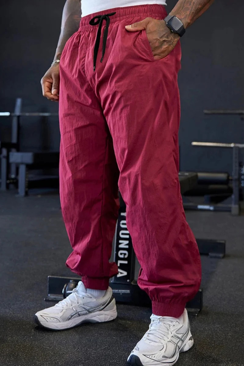 and autumn Spring mens outdoor sports lightweight stretch purecolor training pants fashionable loosecuffed long 260127 L260612