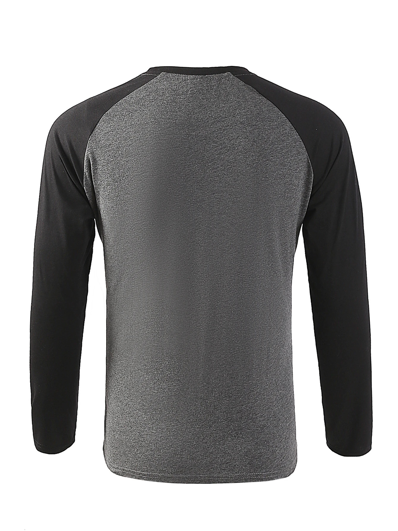 Long Mens Tshirts Slve Oneck Pactwork Casual Raglan Slves Color Matching for Men Spring Autumn Ts Clothing Top 260127 L260612