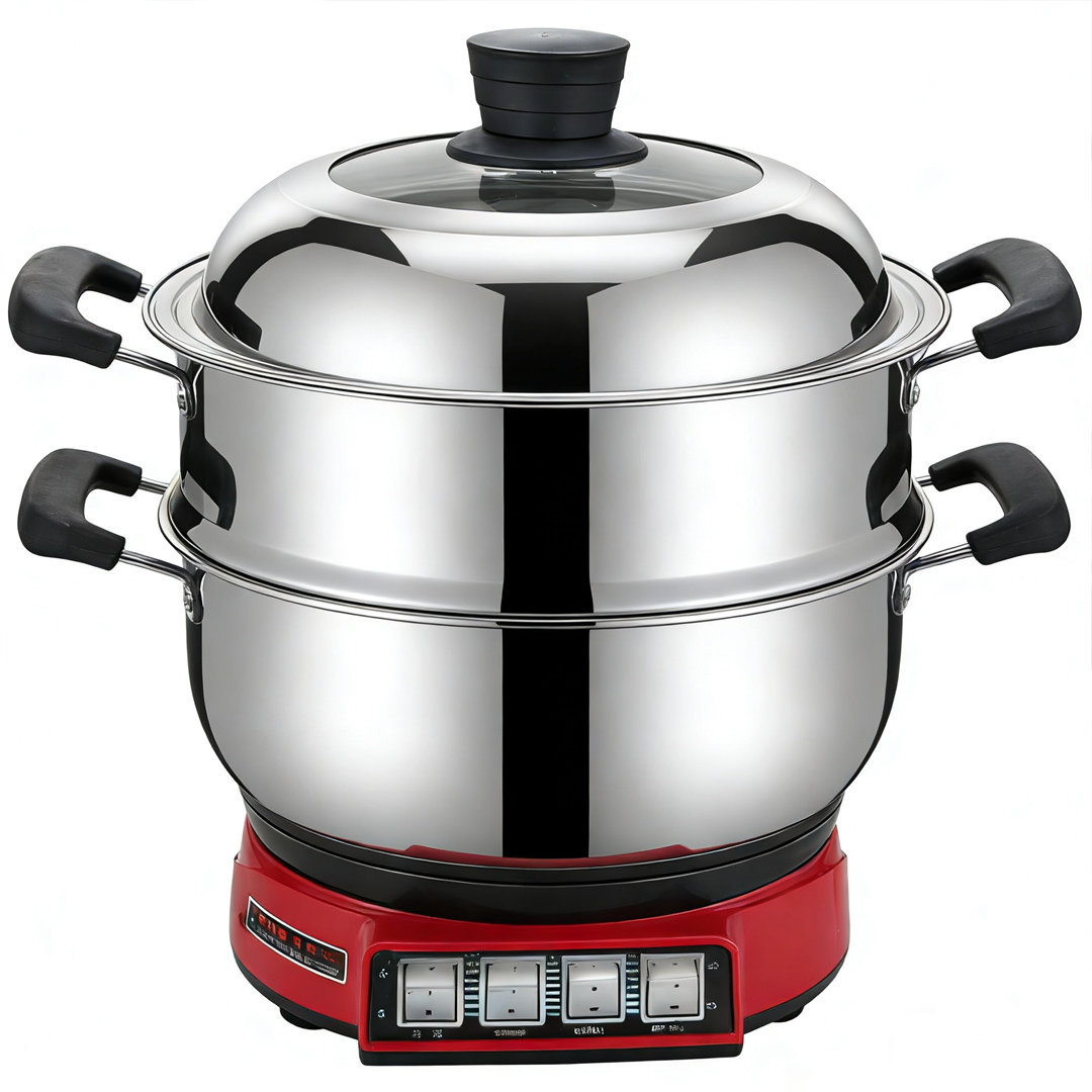 Cooking Appliances Electric Hot pot Non-stick Multifunctional Cookware with Steamer Durable Kitchen for 2-8 People Family Meals (Up to Eight) Mul-image-1093464080