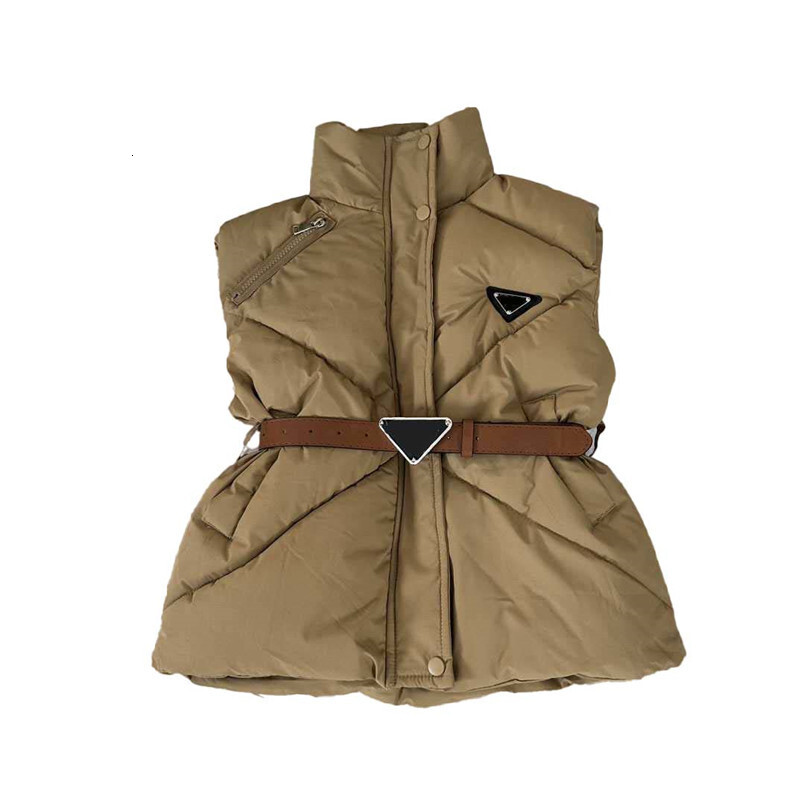 Solid Waistcoat Color Autumn Baby Kids Vest Designer Coat Girl Two Piece Set Size 110-160 Child Cotton Clothes And Leather Belt Nov1045