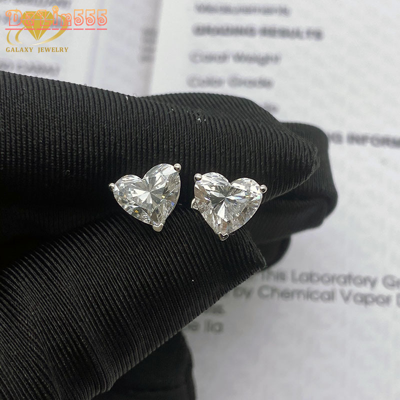 Custom Luxury Jewelry Wholesale Price 18K White Gold Heart Cut Earring Lab Grown Diamond Earrings With IGI Certificate