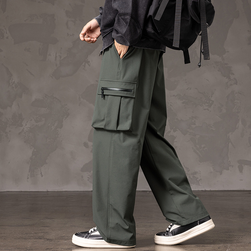 Free Shipping 2026 Men's American Workwear Pants with Japanese Street Style Plus Size Relaxed Fit Cargo Trousers Versatile Casual Joggers