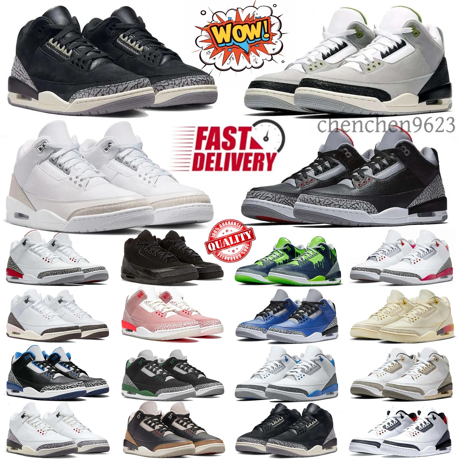 Chaussures de basket-ball 3 Cat Pure Money 3s Family Affair Champagne Oysters Black Cement Rare Summit White Séoul 2.0 hommes femmes baskets de s