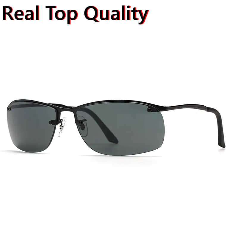 Summer Polarized Sunglass Classic Mens Rectangle frame Soft adjustable nose pads add comfort durability with top quality leather case