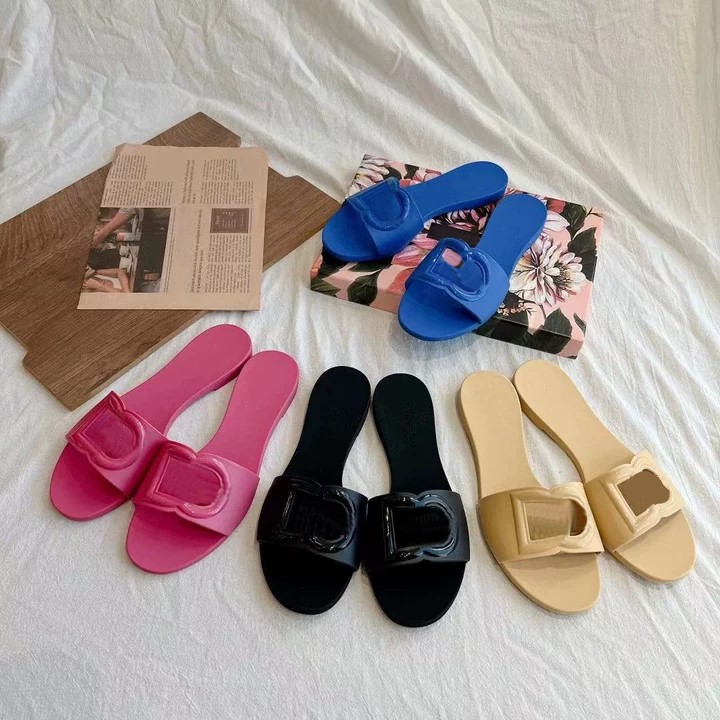 Designer Slippers Sandal Sliders Flops Flat Women youth girls Sandals Beach Comfort Natural pink red Black summer shoes-image-996064266