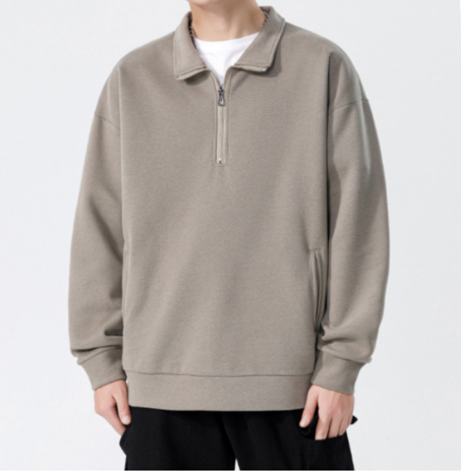 A297 sweat à col roulé pour hommes automne et hiver épaissi ample tendance solide