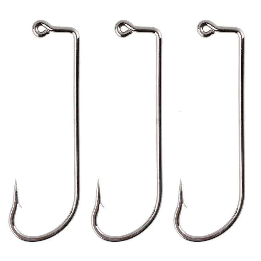 100pcs Hooks High Carbon Steel Fishhook Black 90 Degree Offset Jig Fishing Hook for Soft Lure Size 2# To 6/0# Z260128-image-1093486304