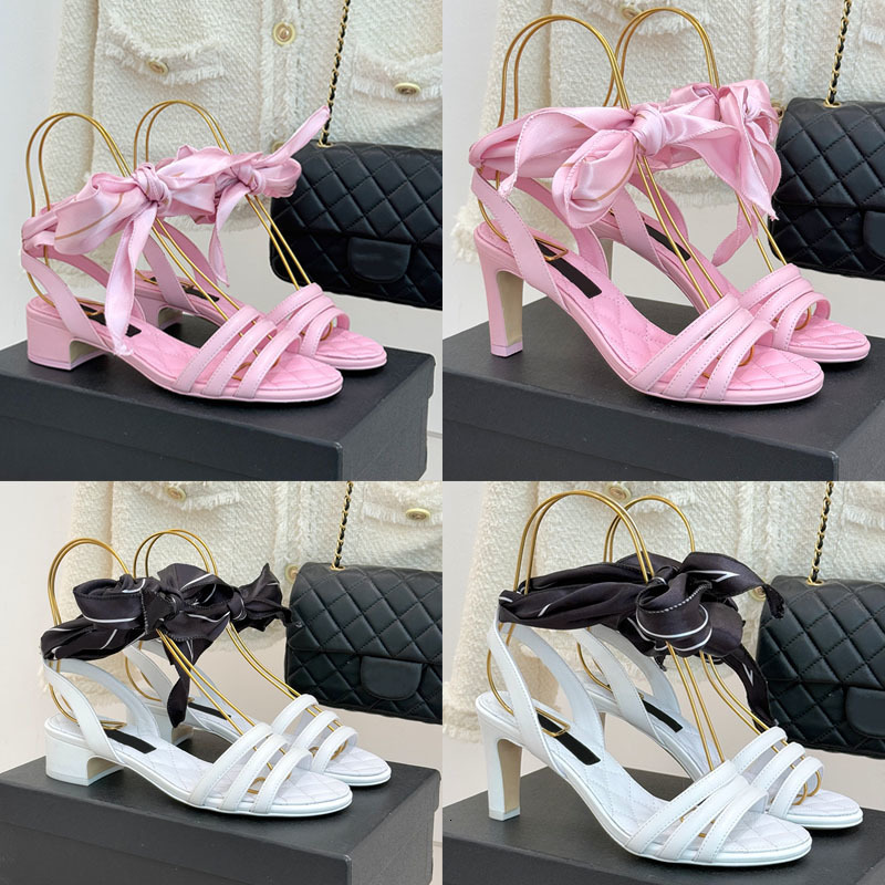Sandales de créateurs Wrap Up Talons Bow Slingback Mules en cuir ouvert bout carré chaussures habillées à talons bas 1002