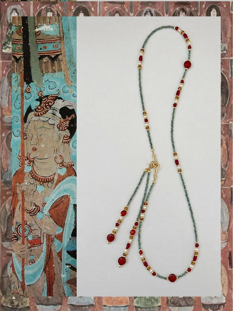 Shulang Yun Dye Nouveau collier de perles tchèque chinois pour femmes rétro style national léger luxe haut de gamme Dunhuang chaîne de pull ddmyn