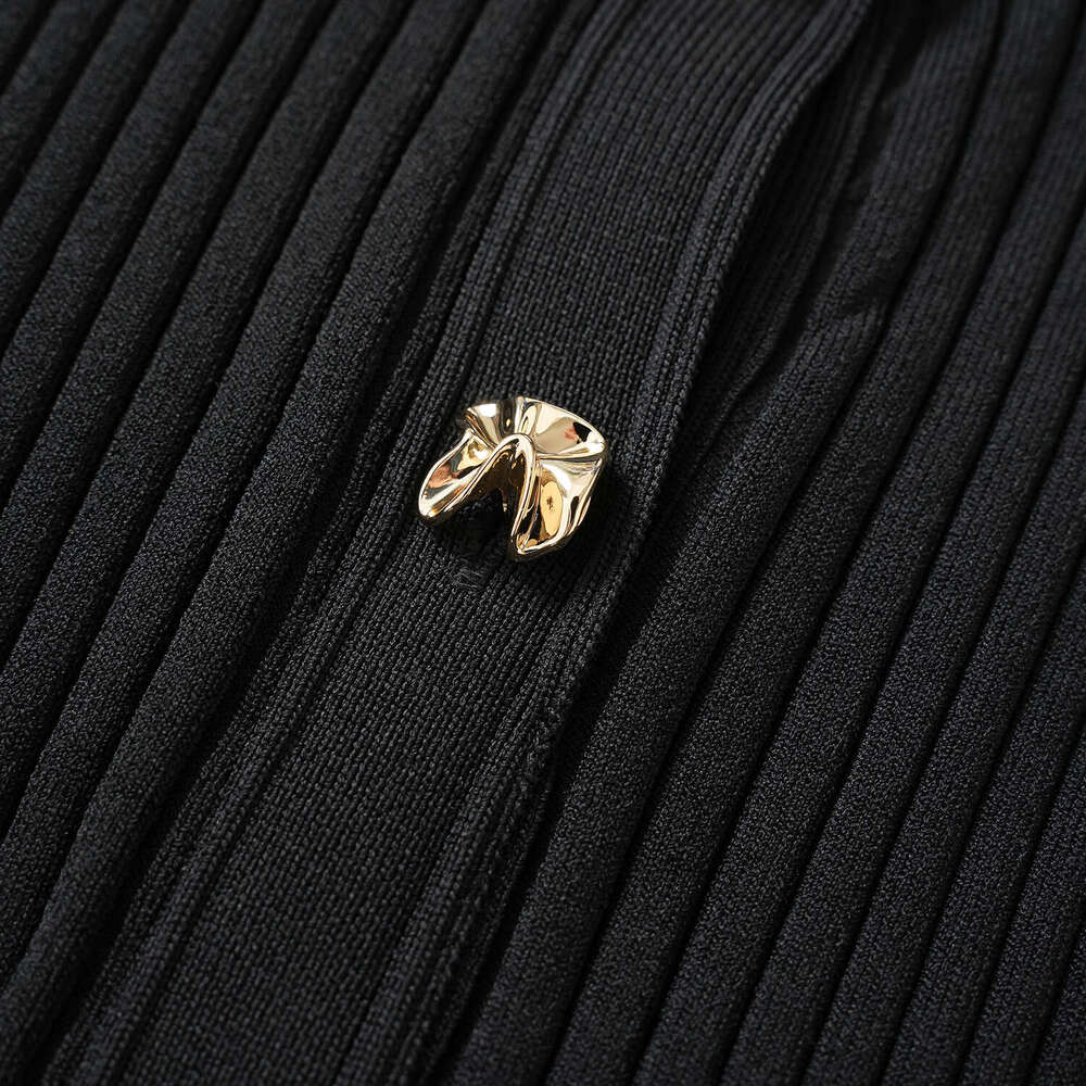 Pull côtelé K25 à revers pour femmes, coupe slim, élégant, tricot creux, jupe longue serrée à la taille, nouvelle collection 2026