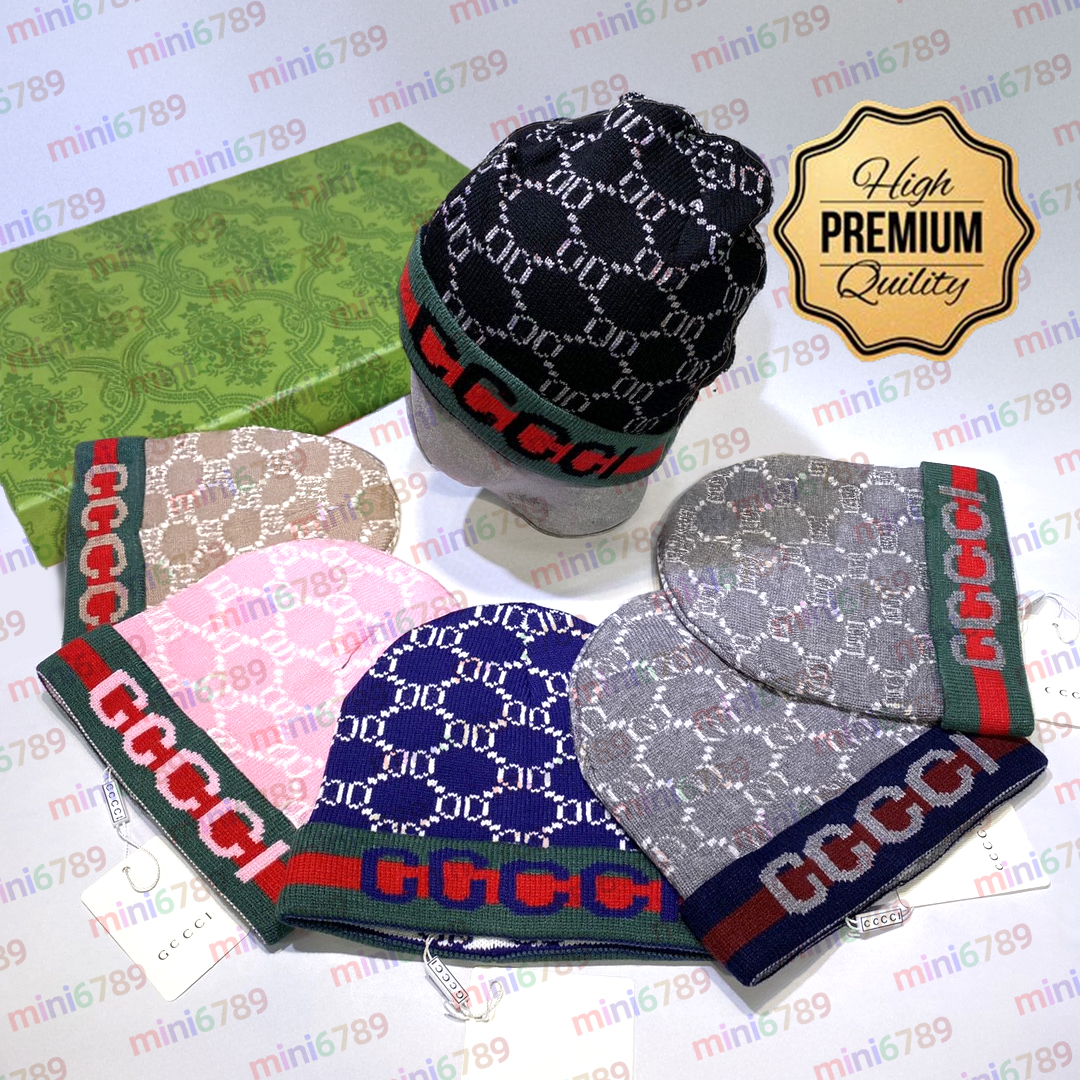 luxurious Gg beanie Uci bonnet winter hat letter knitted hat classic hats men women warm towel knitted wool hat ski golf cashmere patchwork outdoor
