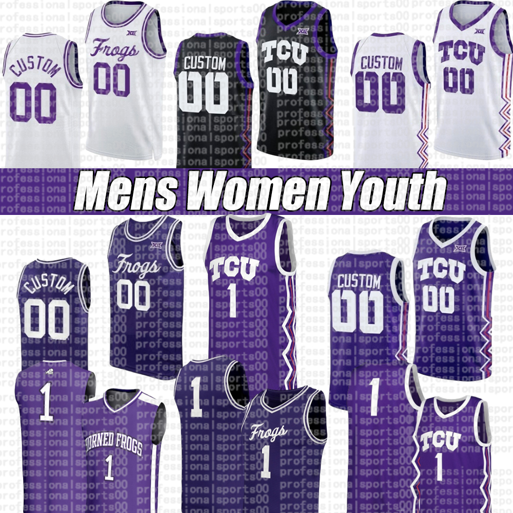 Maillot de basket-ball TCU Horned Frogs # 32 Diallo # 24 Edmonds # 7 Edwards # 2 Harding # 8 Jones # 3 Lelevicius Maillots de basket-ball