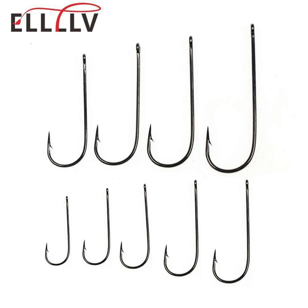 Elllv 100pcs #16 - #4/0 Aberdeen Long Shank Fine Wire Fishhook Saltwater Freshwater Fishing Sabiki Rig Streamer Fly Hooks Z260128-image-1093484704