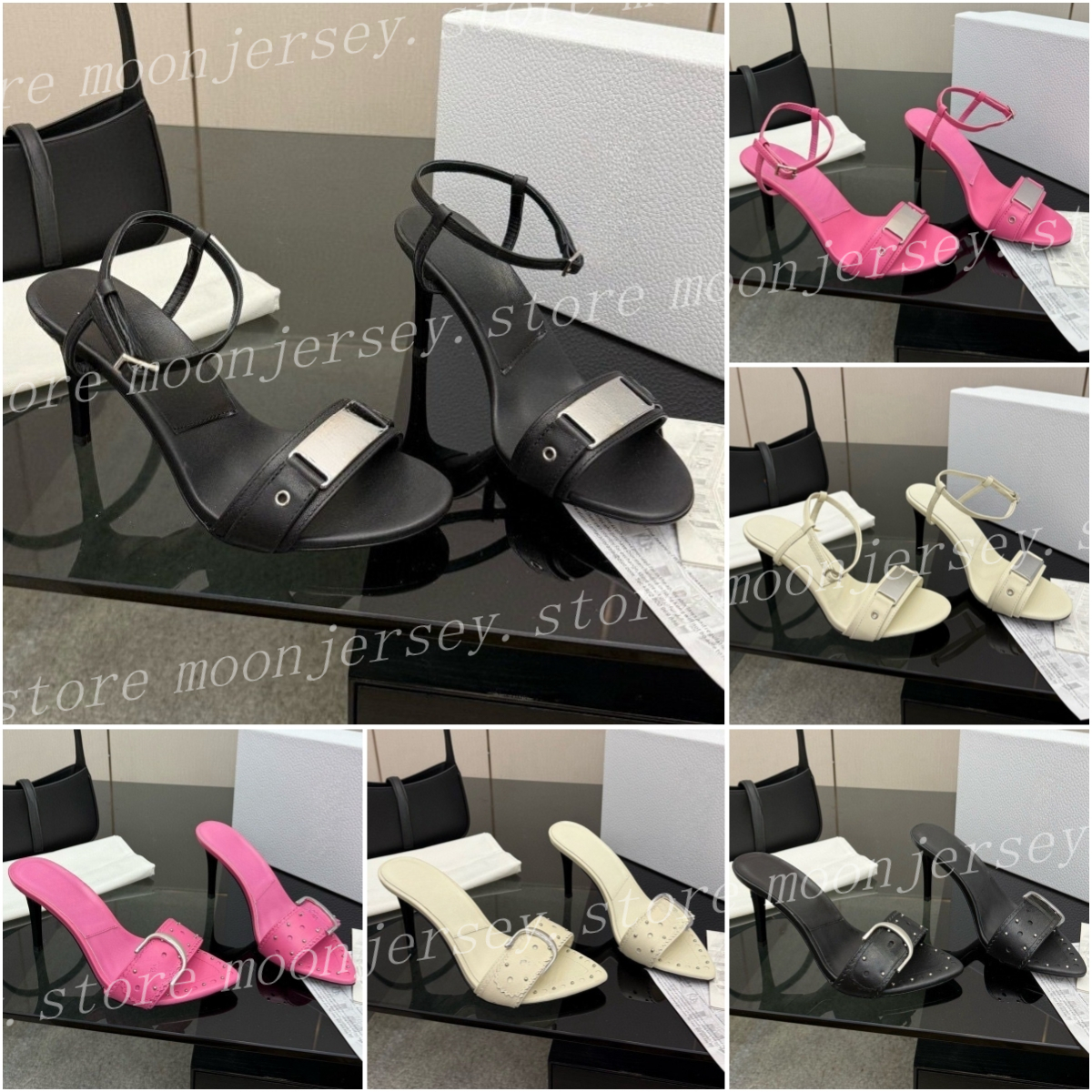 10A Premium Designer High Heel Fashion Pointed Toe Sandals Evening Party Holiday Style 34461 34454 36557