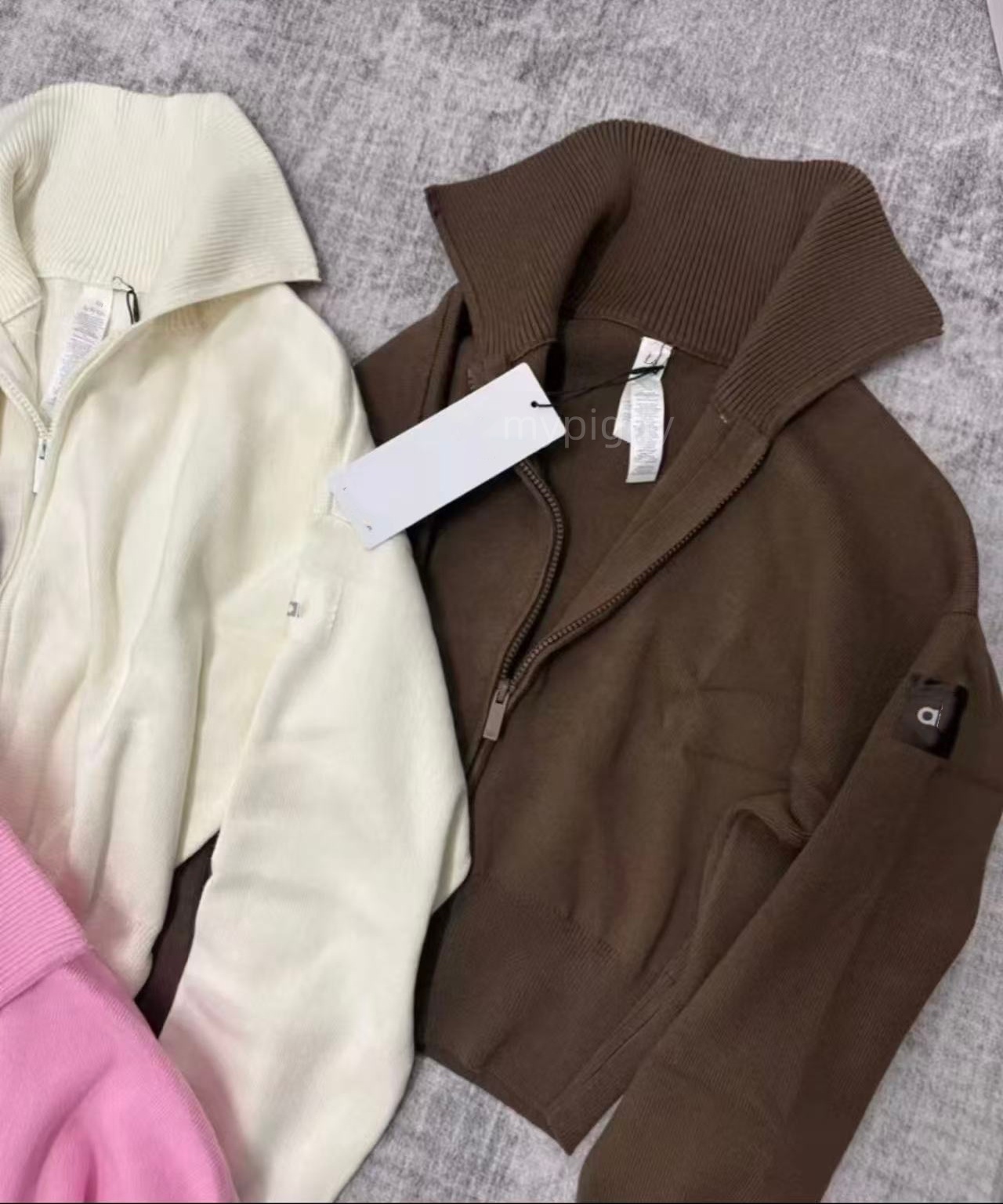 Women Designer Set Scholar Knit Full Zip Jackets Yoga Cardigan Serenity Wide Leg Sweatpant Cropped knitted Sweater Winter Gym Outfit Shaping Waist