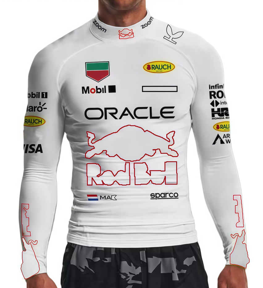 F12025 Réplica de camiseta de manga corta del equipo de carreras de Fórmula Uno con logotipos oficiales