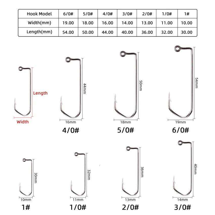 10pcs/box Fishhooks 90 Aberdeen Crank Hooks 1-6/0# High Carbon Steel Black Nickle Pesca Jigs Hook Fishing Tackle Box Z260128-image-1093486074