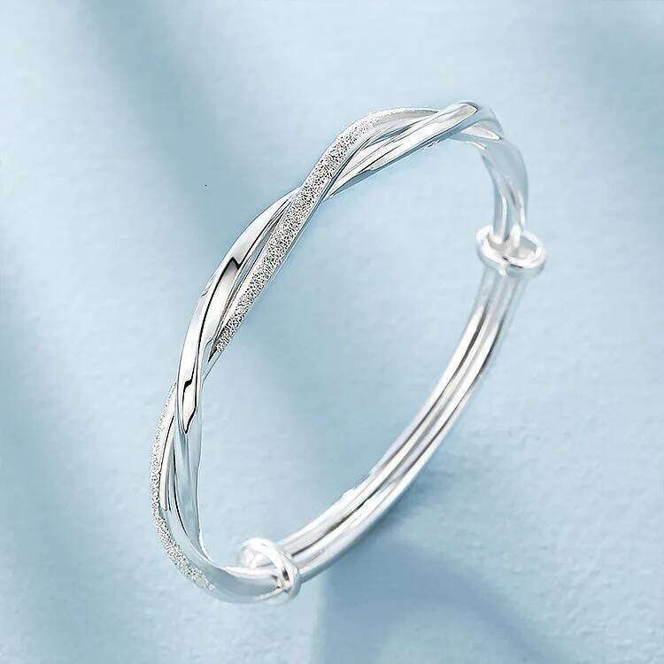 925 sterling silver original pretty weave bracelets Bangles for women fashion party wedding engagement jewelry Adjustable size H260128-image-1093495223