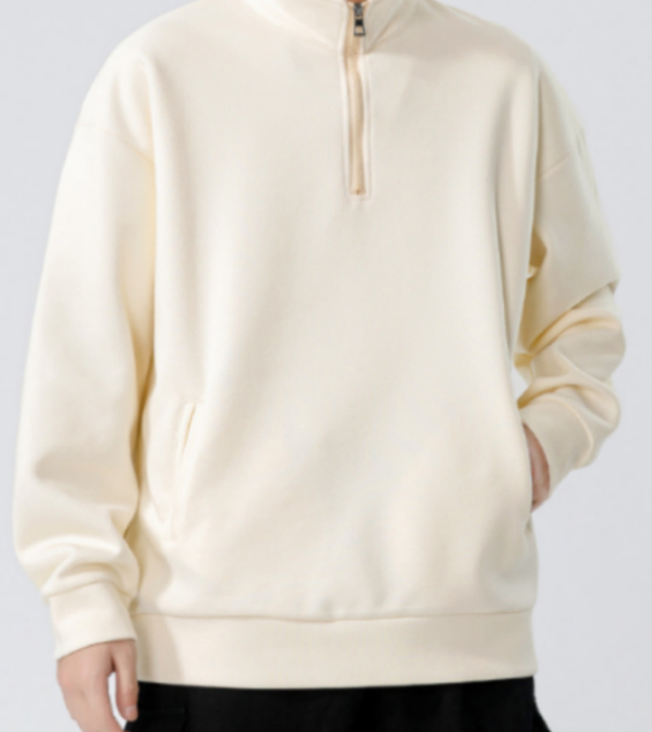 a172 Men Long-sleeved Autumn and Winter Heavy Loose Solid Color Lapel Youth Casual