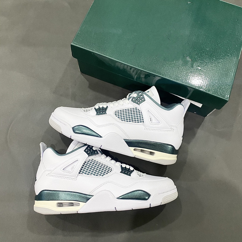 Designer Oxidized Green Shoes 4s Scarpe da ginnastica da esterno bianche/ossidizzate verde-bianco-grigio neutro