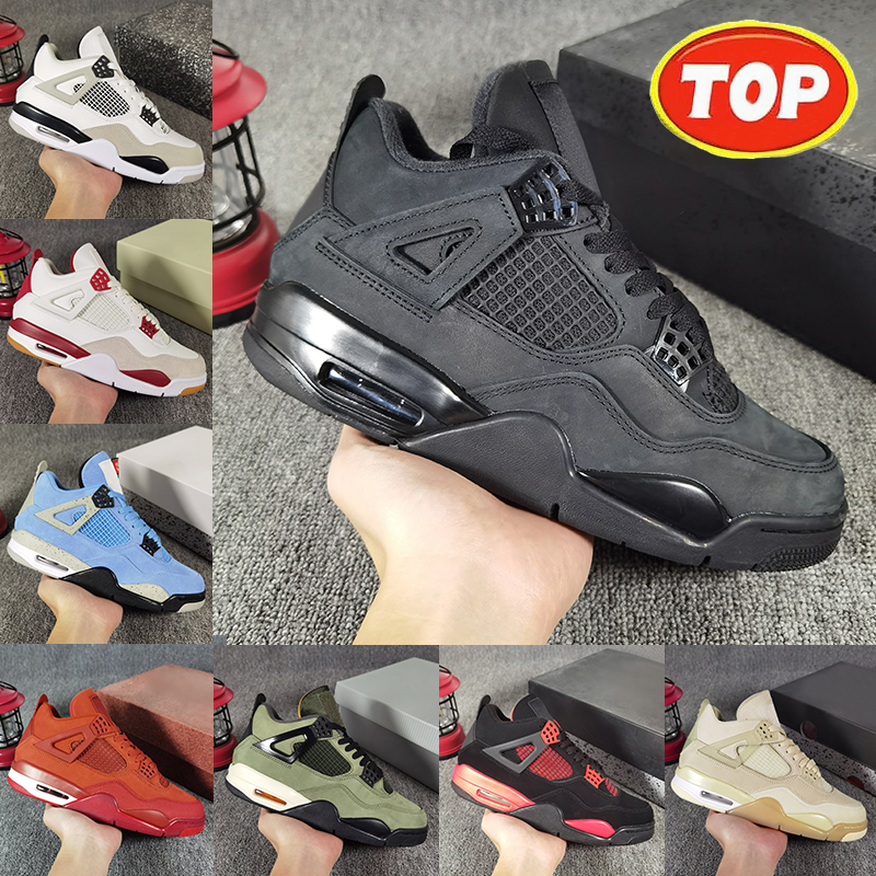 Avec boîte Top Quality 4 4s Chaussures de basket-ball Rare Military Black Cat Nigel Brick par Brick Thunder SP Varsity Red Cement Orchid Baskets