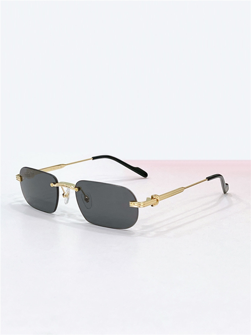New fashion design square sunglasses 0577 rimless metal temples simple and popular style versatile outdoor UV400 protection glasses
