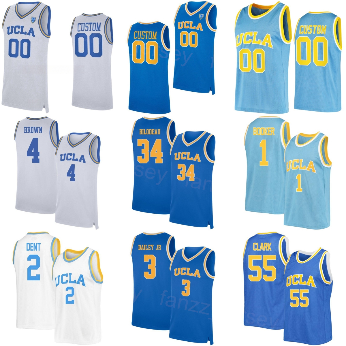 Imprimer Basketball UCLA Bruins College 34 Tyler Bilodeau Jerseys Femme Jeune Homme 2 Donovan Dent 55 Skyy Clark 3 Eric Dailey Jr 0 Trent Perry 1