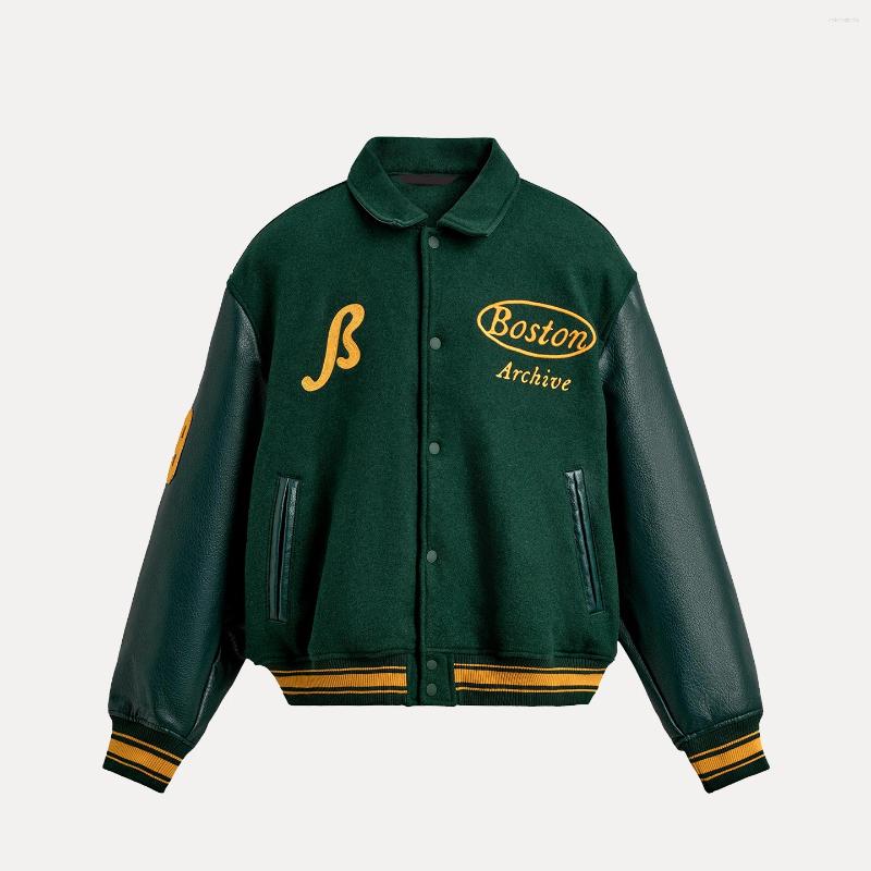 Heren Jassen Trendy Patchwork Pilot Jaet Bovenkleding Voor Mannen Herfst 2026 College Sle 799 Stand Fit Lange Sve Flip kraag