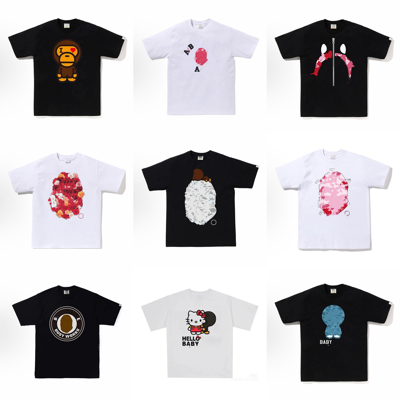 Men's Designer T Shirt Letter Animal Pattern Graphic Tee Vintage Hip Hop Casual Loose Short Sleeve Cotton T Shirts Men Women Clothes-image-946059026