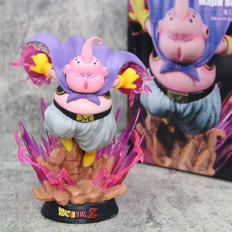 19cm Dragon Ball Z Figure Majin Anime Figures Fat Buu GK Figurine with Light PVC Statue Model Doll Collectible Toys Gifts H260618