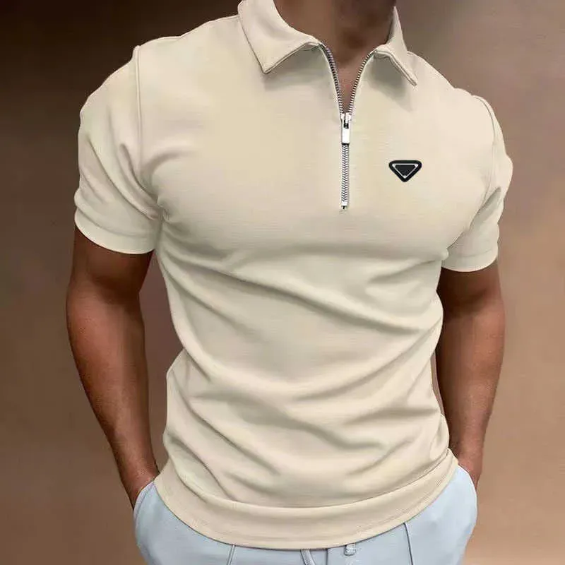 2026 Men's Polos Designer high quality Summer Zipper Polo Shirt brand Striped Print Shirt for Men Streetwear Casual Short Sleeve T-Shirt design