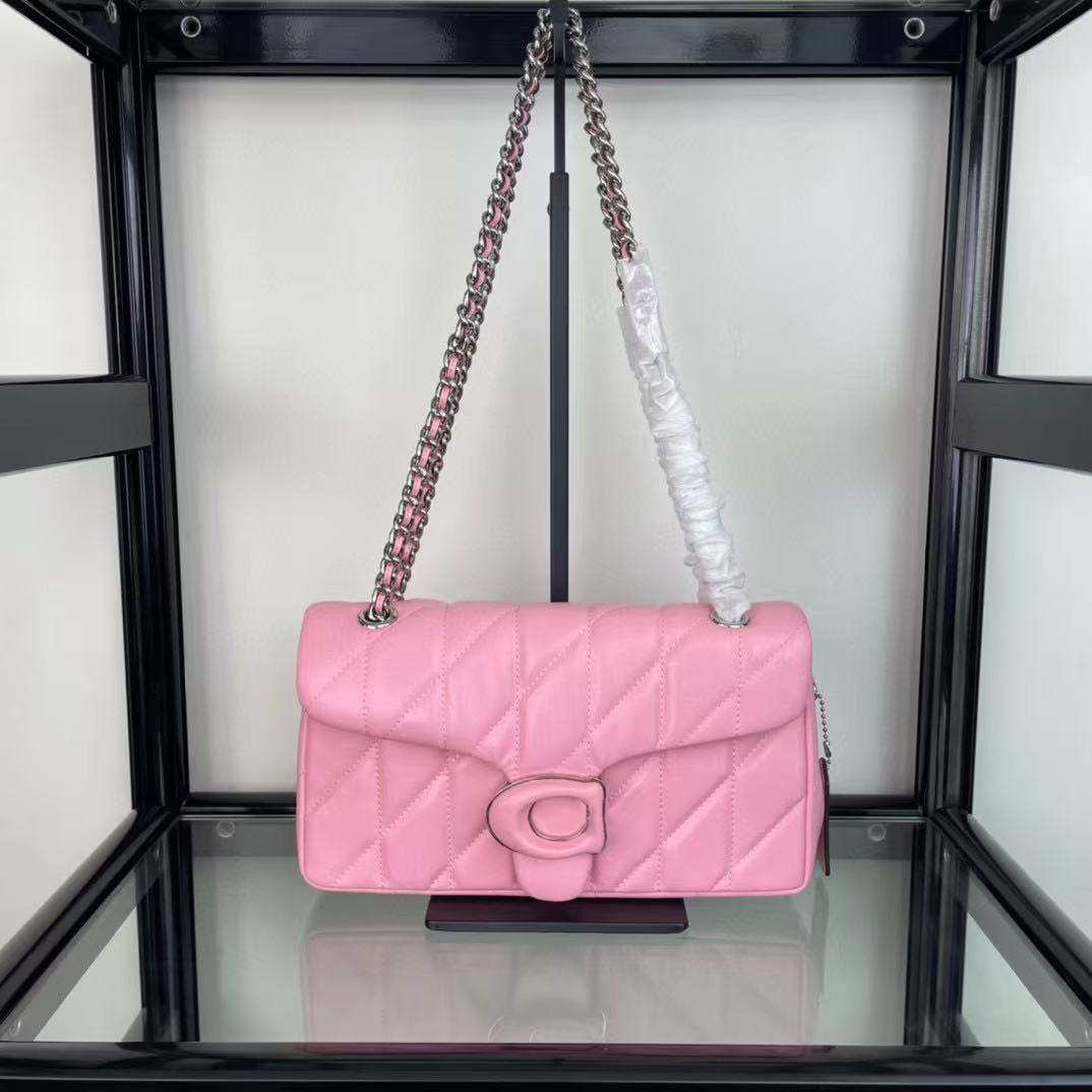 2026 new designer tabby 20 26 bag women flip cover Alphabet metal buckle leather luxury shoulder bag quilting rhombus grid long chain bag fashion la