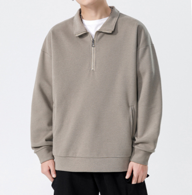 a663 Turtleneck Sweatshirt for Men Autumn and Winter Thickened Loose Trendy Solid