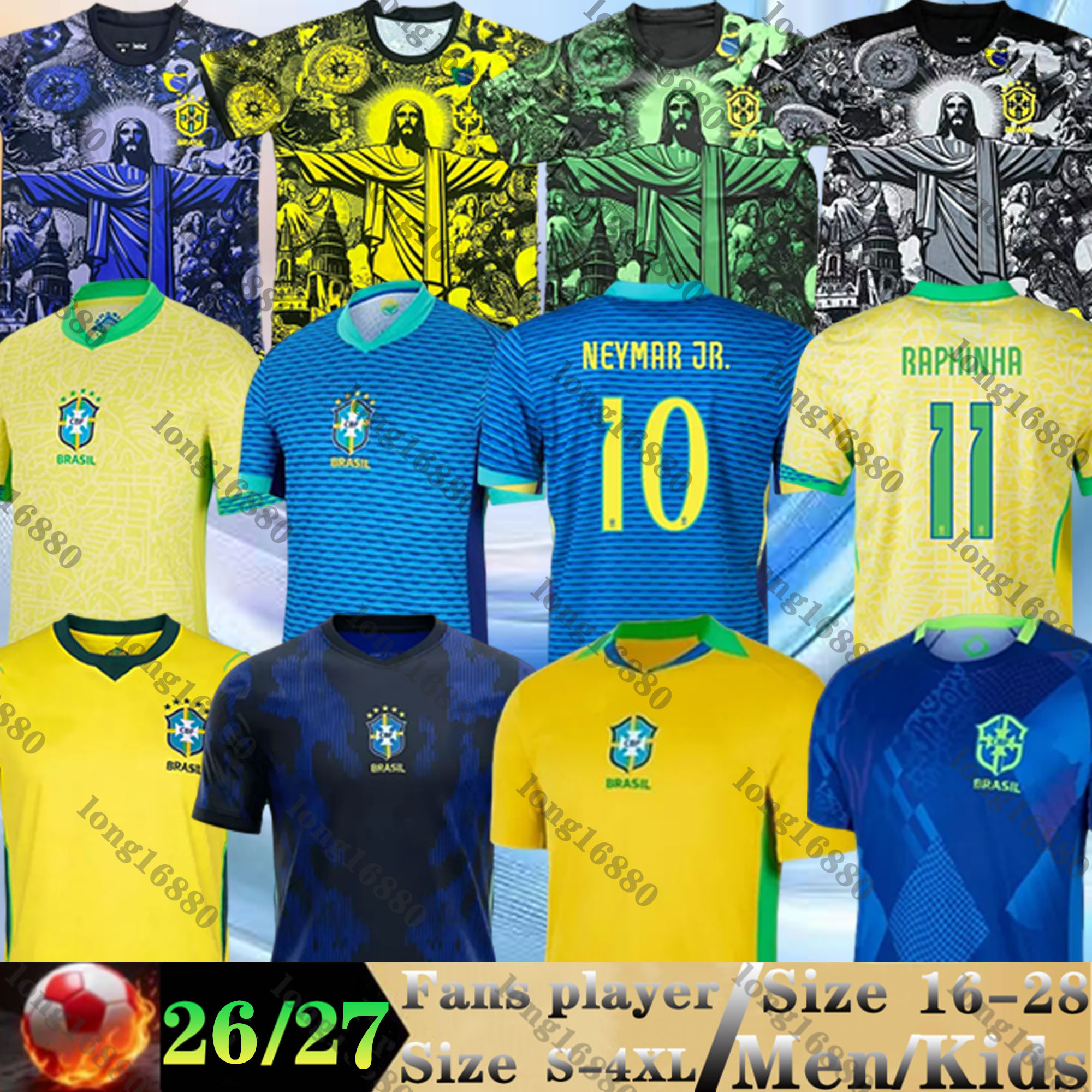2026 2027 NEYMAR JR Brasil National Team Soccer Jersey CASEMIRO G.JESUS P.COUTINHO player men kids kit L.PAQUETA T.SILVA PELE MARCELO VINI JR CBF-image-922899859