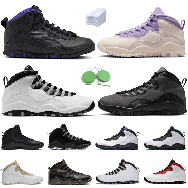 10 hommes chaussures de basket-ball 10s Sneaker Hortensias acier ombre charbonné gris ciment noir blanc Drake métallisé or bleu royal vert homme
