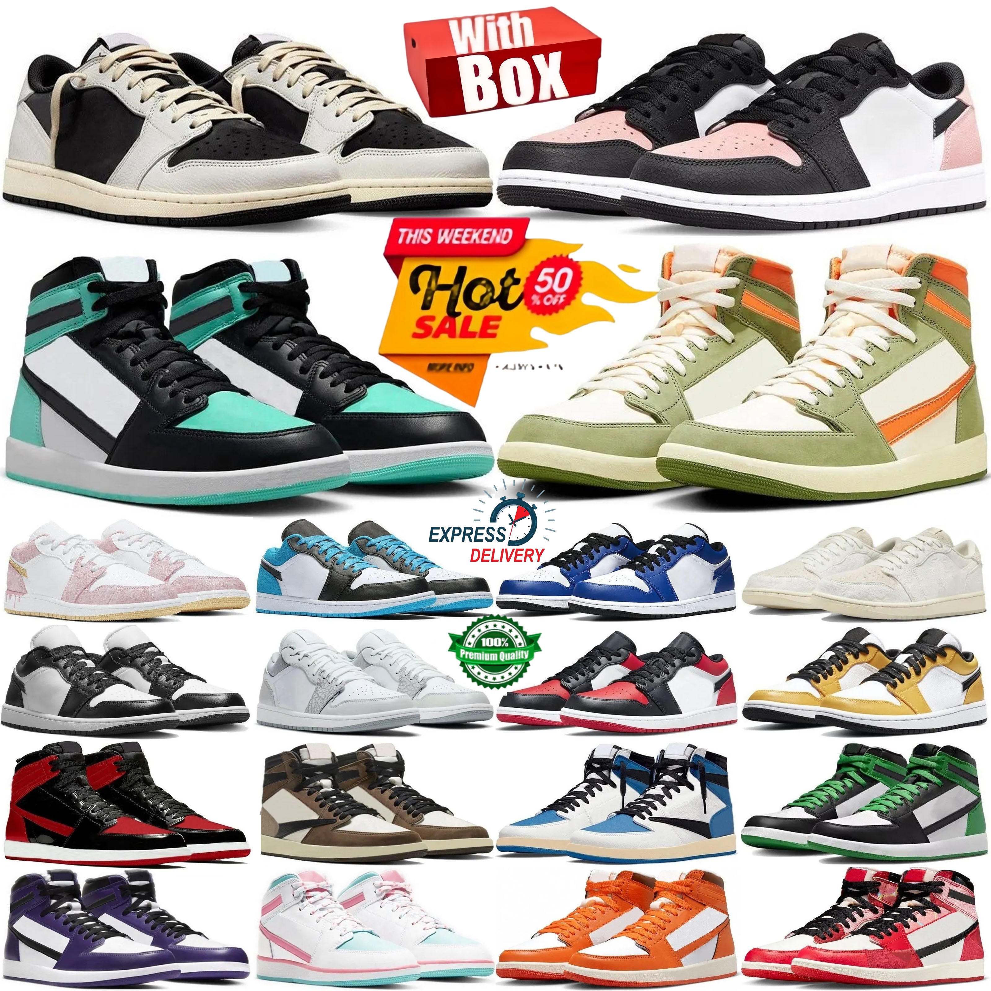With Box Designer 1 basketball shoes 1s Medium Olive Voodoo Chicago Velvet Brown Sail Military Blue Shattered Backboard Black Toe UNC men women snea