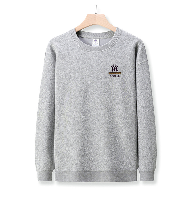 Sweat-shirt en coton épais pour hommes, col ras du cou épais, épaules tombantes, manches longues, automne et hiver