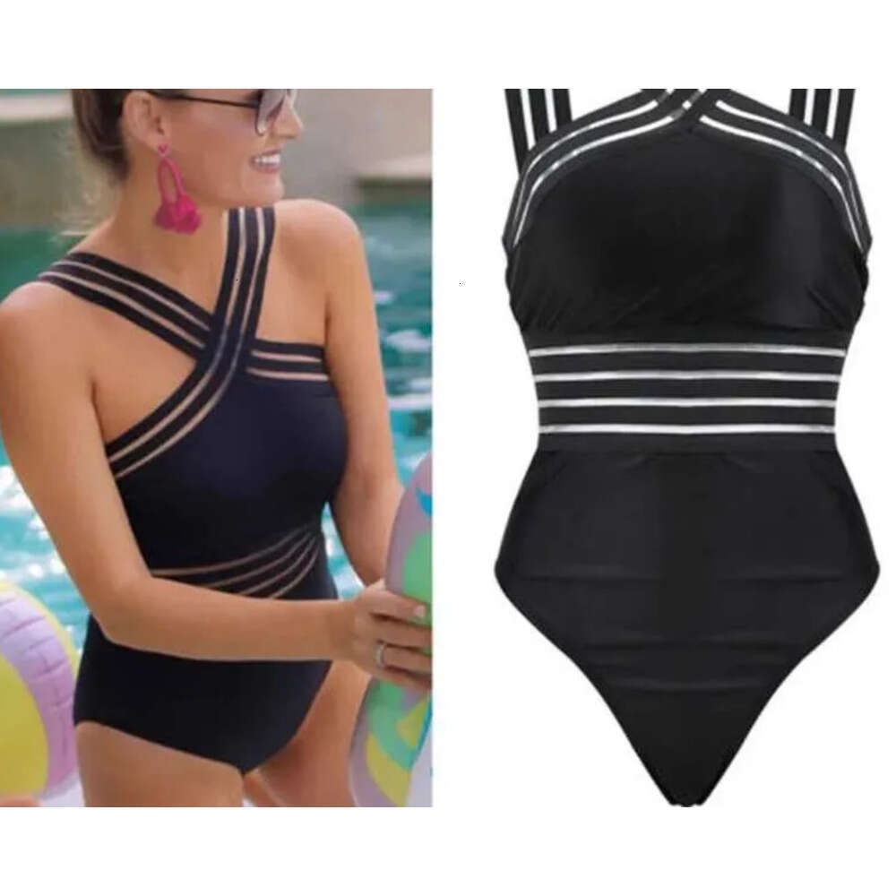 Bodysuit Swimsuits 2025 Summer One_piece Swimwear Lady High Neck Bandage Cross Back Padded Up Swimming Suit For Women ddmySept XJ260130-image-1093687261