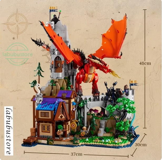 Top quality Building Blocks 1:1 copy LEG0 IDEAS Creative Series 21348 Dungeons & Dragons: The Legend of the Red Dragon 3745 Standard bricks toy mode