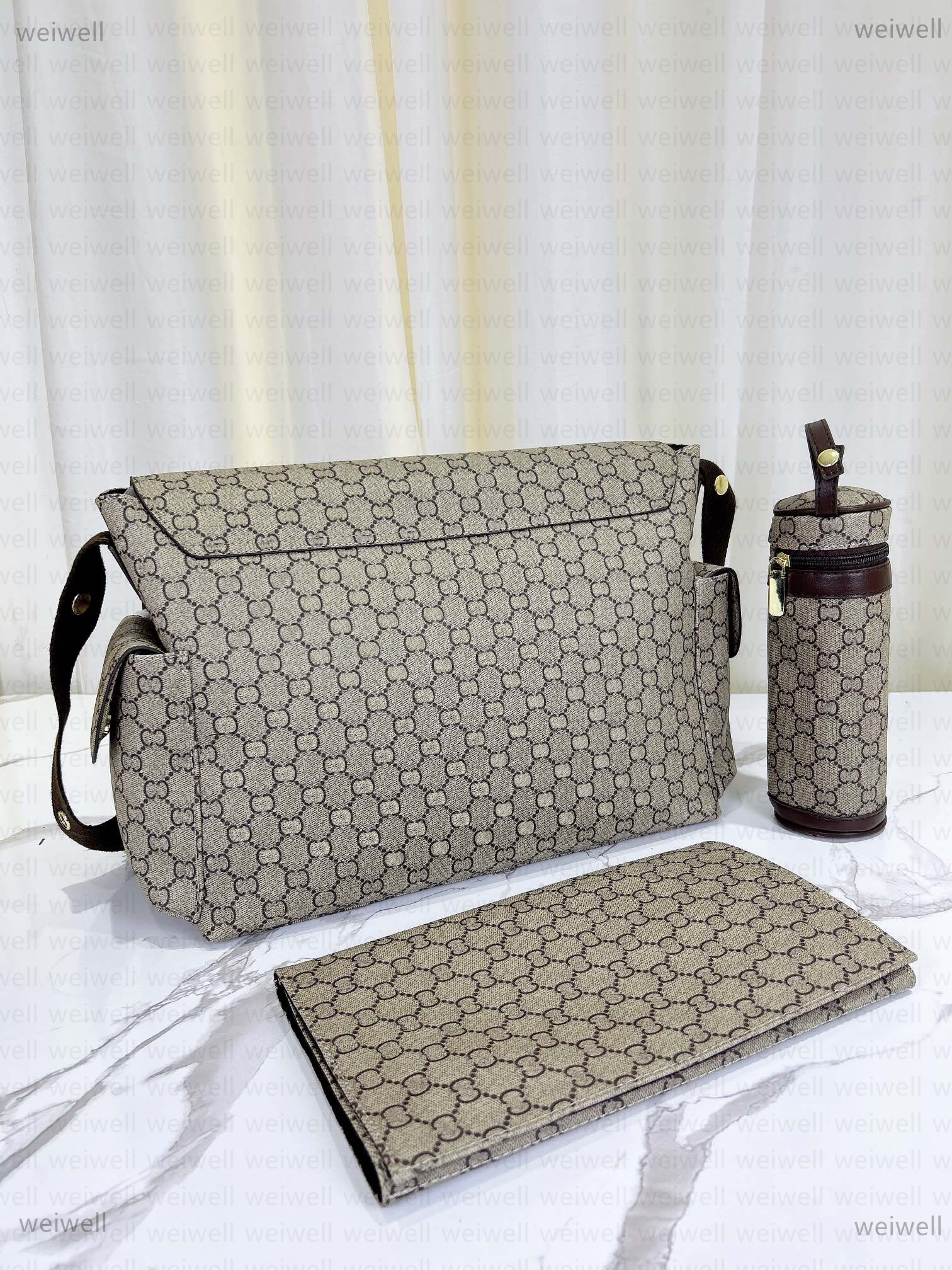 Diaper Bag Designer Baby Diaperbag Luxury Vintage Cloth Backpack Mummy Tote Bags Baby Nursing Nappy Bags Nylon Shoulderbag With Change Mat Bottle Ho