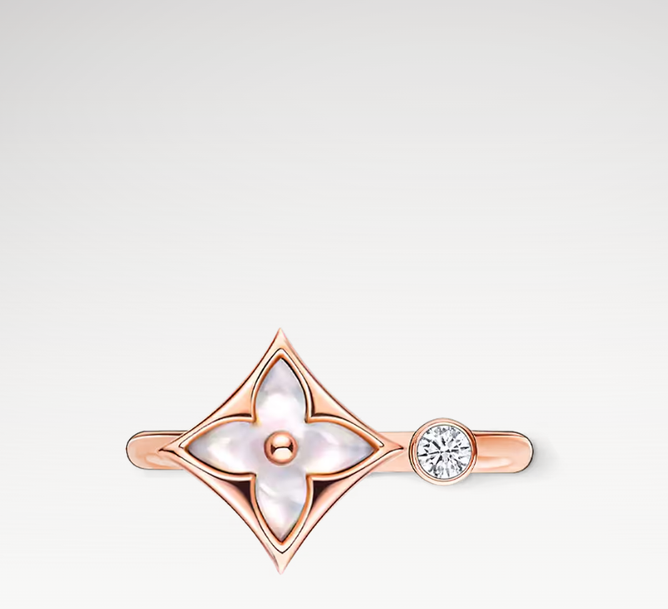 With BOX Luxury Open Rings Rose Gold Colors Diamond White Flowers Designer Band Rings Women Wedding Birthday Party Jewelry gift