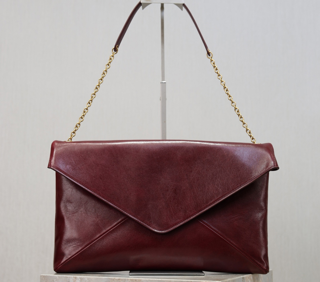10A Top tier Mirror Finish Envelope Clutch with Chain Strap Soft Premium Leather Luxurious Women's Designer WOC Bag