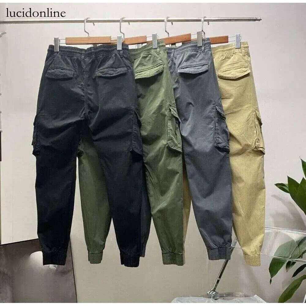 Brand Stoney Designer Mens Cargo Stoney Pants High Strt Cotton MultiPocket Reflective Straight Sports Compass Badge Casual Stone Trousers 526 Z26062