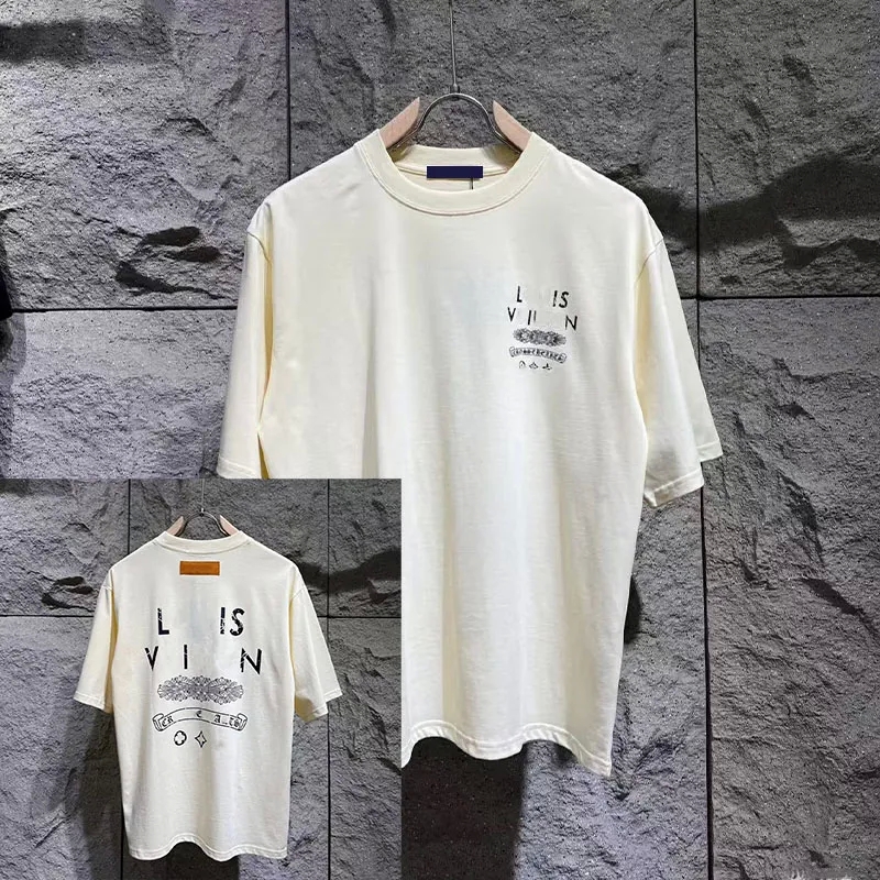 Designer Louseviton Shirts Women Men Clothes T Shirt Fashion Louise T Shirt Men Luxury Alphabet Print Pattern Brand Crew Graphic Tee Loose Casual Co
