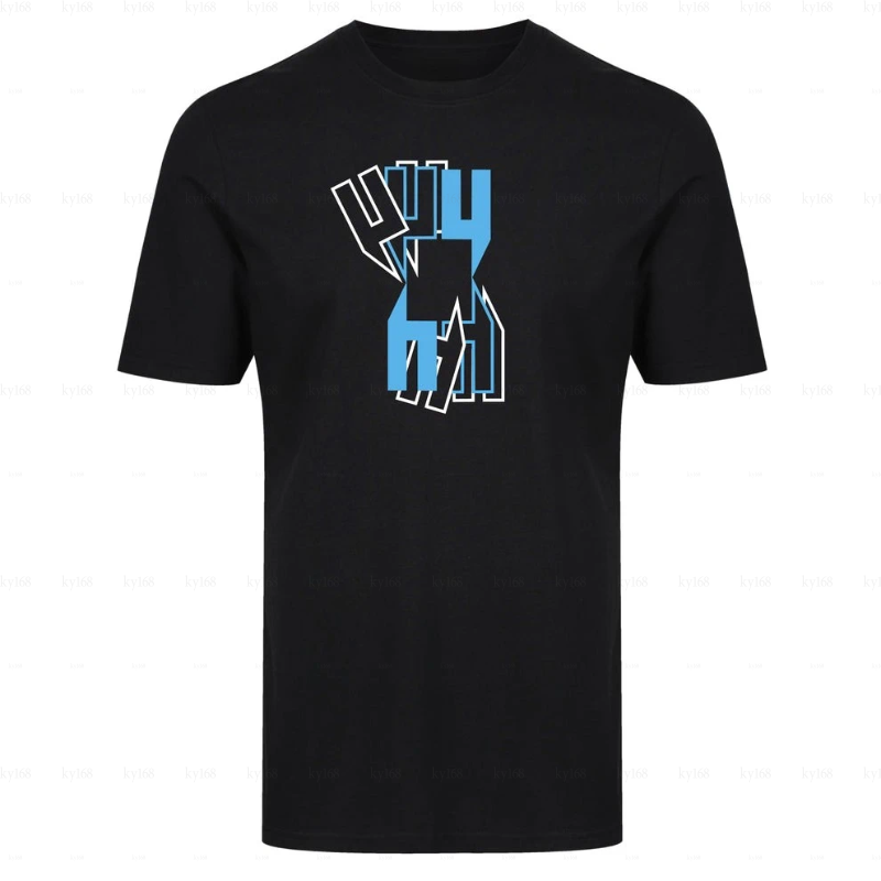 T-shirt de designer pour hommes Yelir World Loose Fit Pur coton T-shirt à manches courtes Casual Couche de base respirante Top Summer Fashion Bra