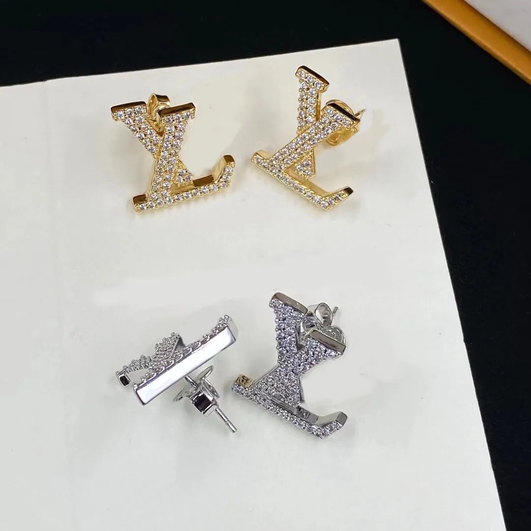 Nouvelle mode bague boucles d'oreilles boucles d'oreilles de créateur ensemble de clous d'oreilles pour femmes combinaison de lettres boucles d'o